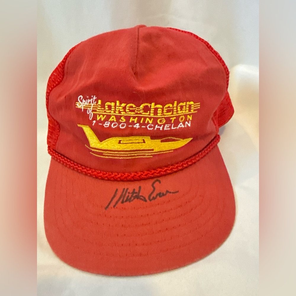 VTG 1980’s Rope Boat Hat- Lake Chelan Hydroplane- Signed “Mitch Evans”?